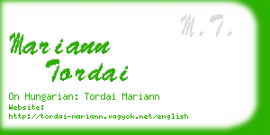 mariann tordai business card